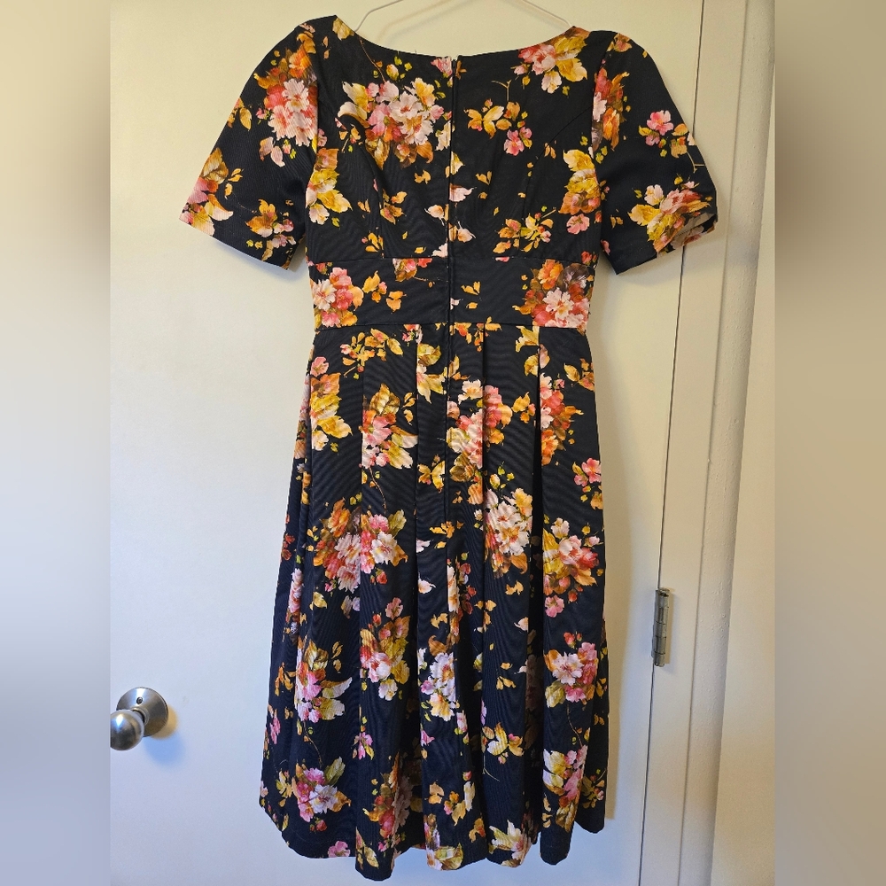 ModCloth Navy Floral Fit and‎ Flare Dress - Picture 7 of 10